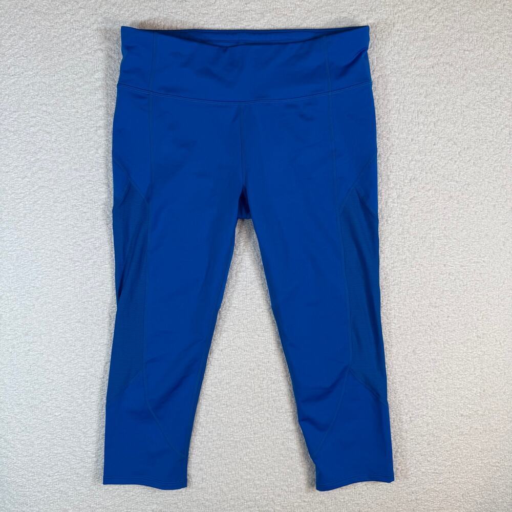 Athleta Blue Wide Leg High Rise Cropped Leggings Women's Size Large